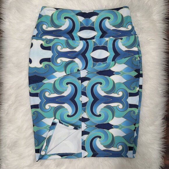Skirdle "The Skinny Skirt" Classic Collection S Blue & Green Wave Pattern - Picture 5 of 12
